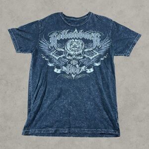 Hell And Back Shirt Mens XL Black Y2K Mall Cyber Goth Emo Punk Grunge Skull Wing